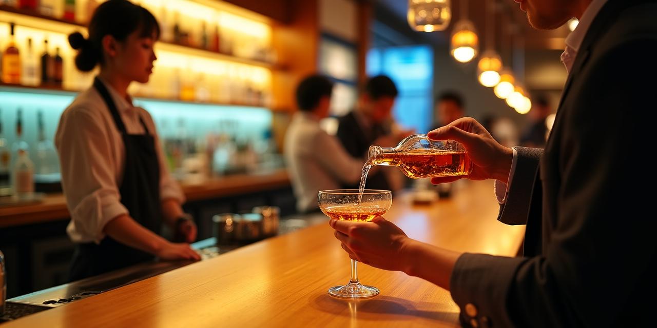 東京・中央区のスタイリッシュなサケバーの風景